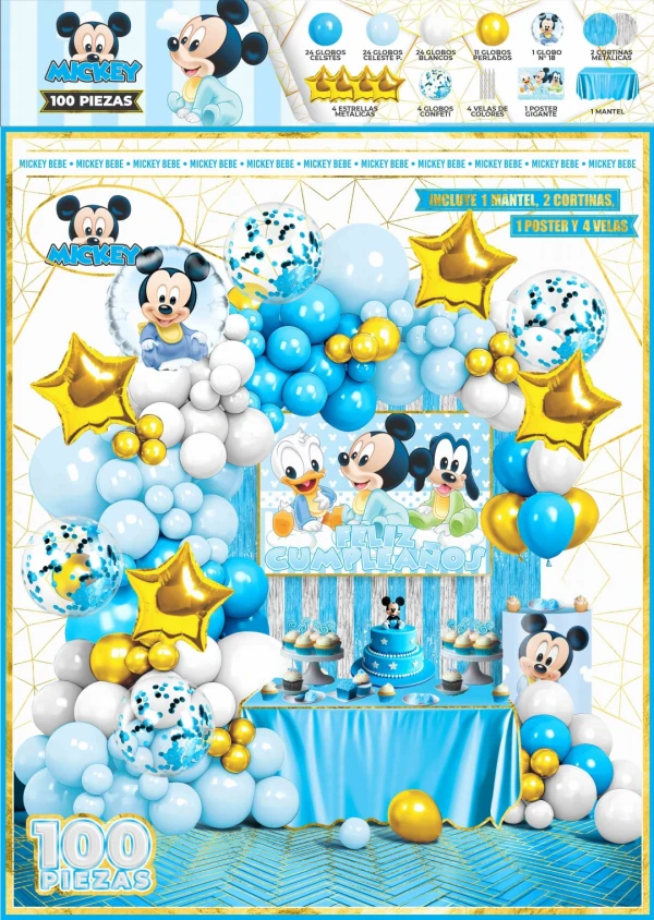 Set decorativo Mickey mouse bebe azul's foto | Milán Roches |  BizneCubano