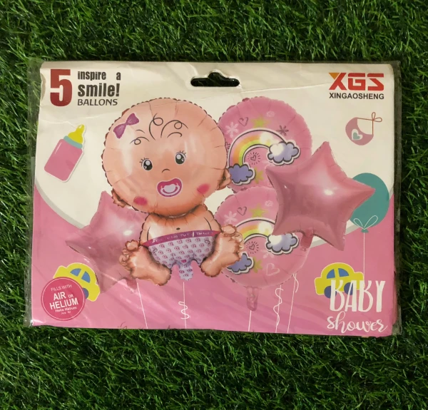 Set de 5 globos revelación bebe niña M-2's foto | Milán Roches |  BizneCubano