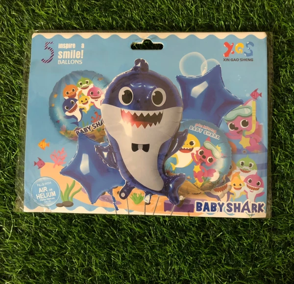 Set de 5 globos Baby Shark M-1's foto | Milán Roches |  BizneCubano