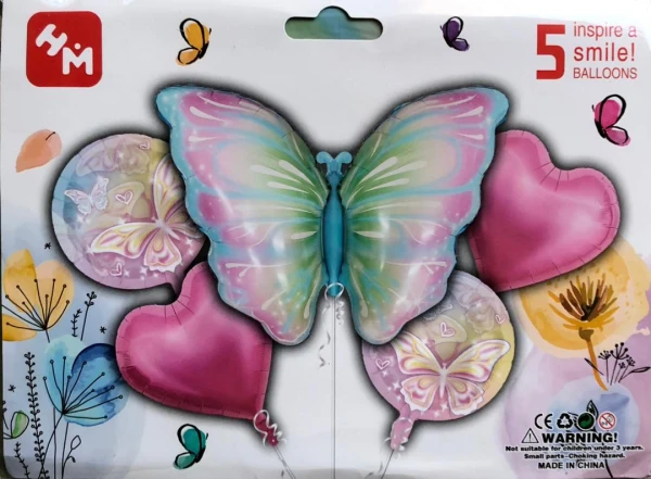 Set de 5 globos Mariposa corazon rosado's foto | Milán Roches |  BizneCubano