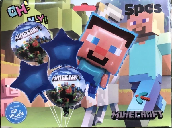 Set de 5 globos Minecraft 2's foto | Milán Roches |  BizneCubano