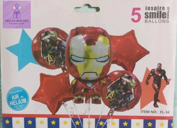 Set de 5 globos  Iroman bebe l's foto | Milán Roches |  BizneCubano