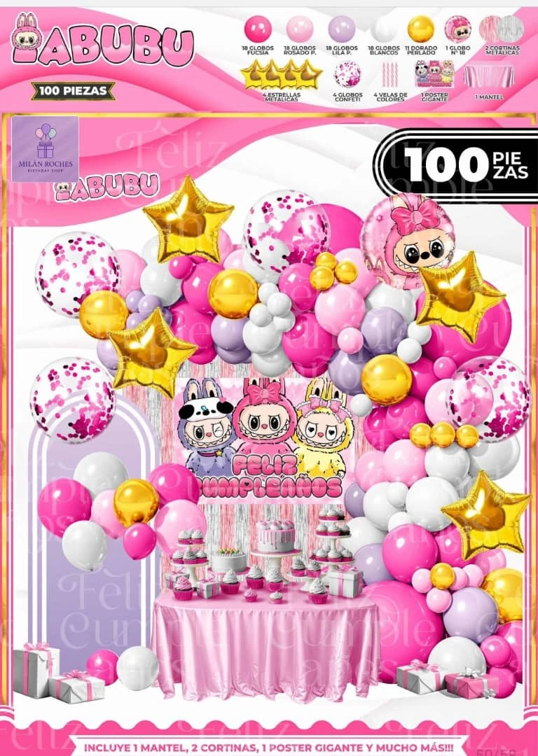 Set decorativos labubu rosa's foto | Milán Roches |  BizneCubano