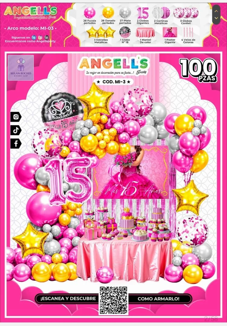 Set decorativos 15 años Rosa fucsia's foto | Milán Roches |  BizneCubano