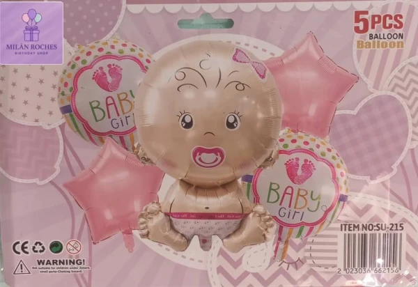 Set de 5 globos revelación bebe niña's foto | Milán Roches |  BizneCubano