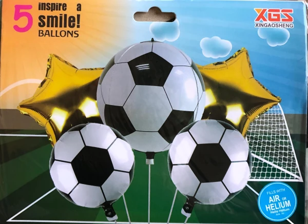 Set de 5 globos fútbol pelotas estrellas doradas's foto | Milán Roches |  BizneCubano